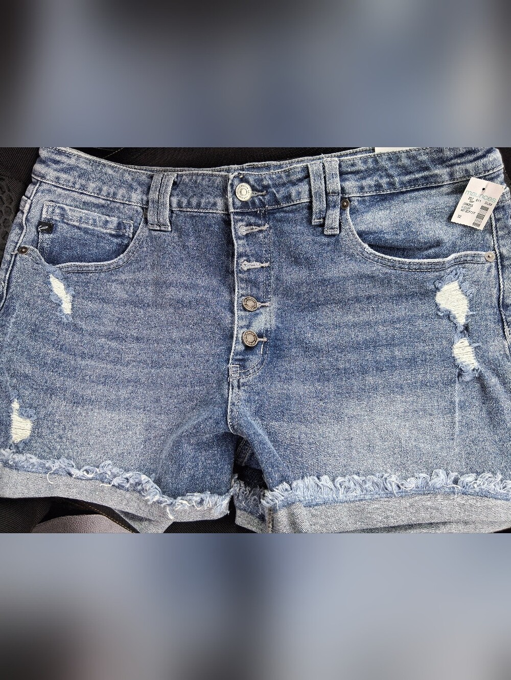 KanCan Classic Midwash Denim Shorts - Blue
